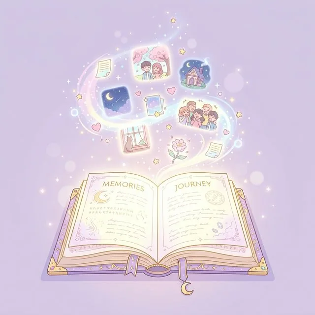 Glowing diary with memories