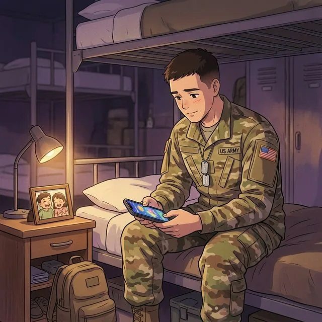 Military parent reading stories